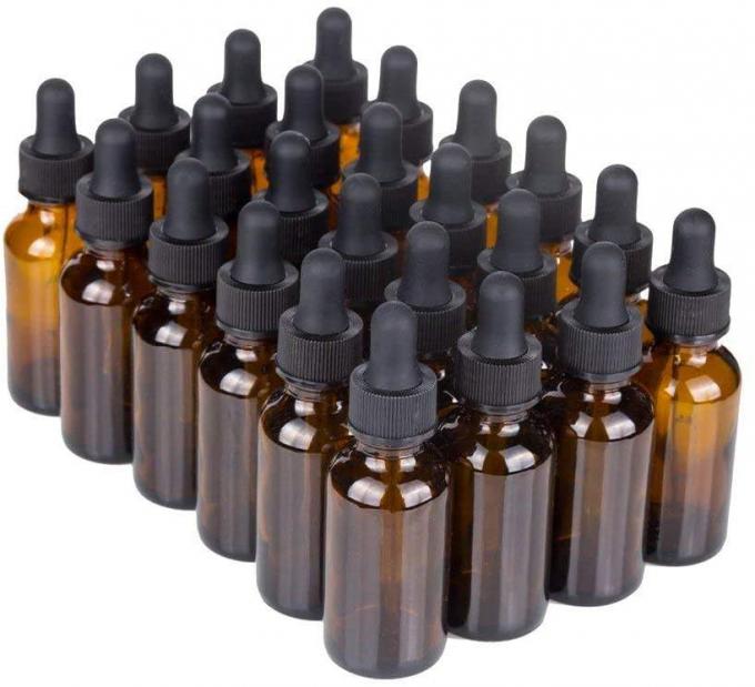 Mezun Ölçekli Amber Cam Kozmetik Kapları 0.7oz 30ml Pipetli Damlalıklı Şişeler 2