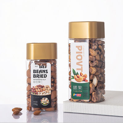 2.4in Kare Şeffaf Plastik Saklama Kavanozları 250g Kuru Meyve Boş Zaman Gıda Nem Geçirmez