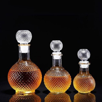 Wine Crystal Glass Bottles ISO9001 1.76oz To 8.8oz