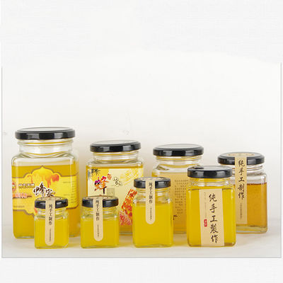 Good price 380ml 250ml Şeffaf Cam Kavanozlar HD Kristal Kare Cam Bal Kavanozu çevrimiçi