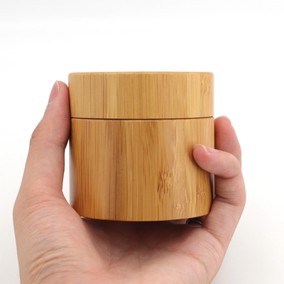 ODM Plastic Jar Bamboo Lid Canisters 200g 100g With Silk Screen Printing