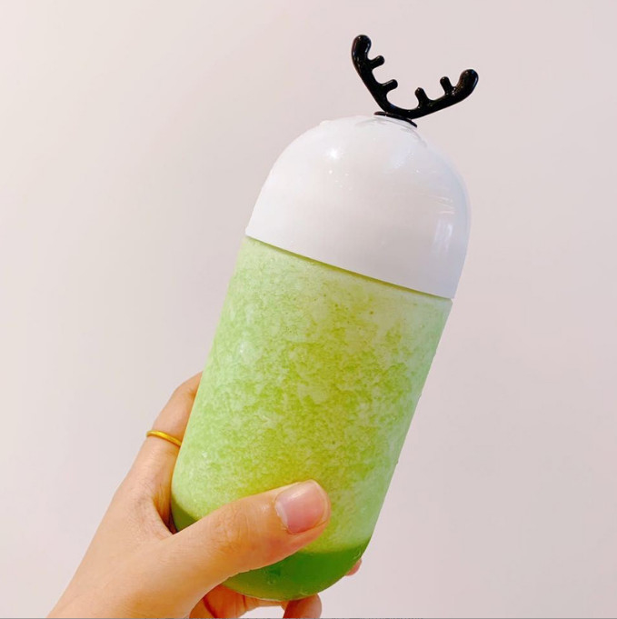 Soda Can Screw Tops 350ml Plastic Milk Bottle Cute Antler Screw Cap Color Coating
