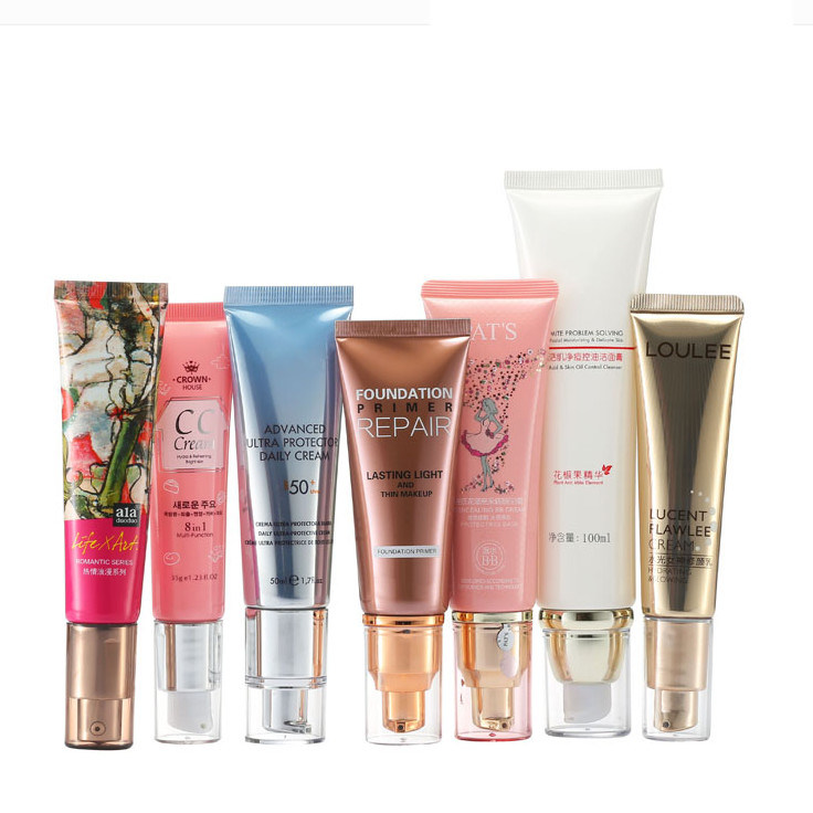 HDPE LLDPE Airless Pump Tube Cosmetic Packaging Empty Custom 13oz