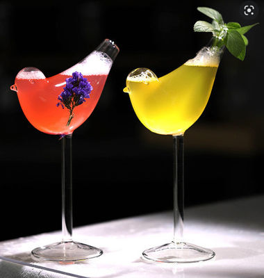 Good price Bar Mağazası için Benzersiz Şeffaf Kuş Şekli Suyu İçecek Kokteyl Cam Şişe 201-300ml çevrimiçi