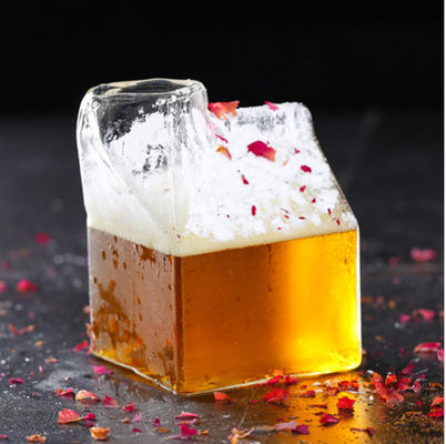 Good price Bar Kokteyl Cam Şişe için 350ml Özel Cezve Süt Kutusu Şişe Şeffaf çevrimiçi