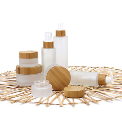 Good price Cam Kozmetik Kapları Bambu Kozmetik Ambalaj Bambu Kapaklı Krem Kozmetik Kavanozu çevrimiçi