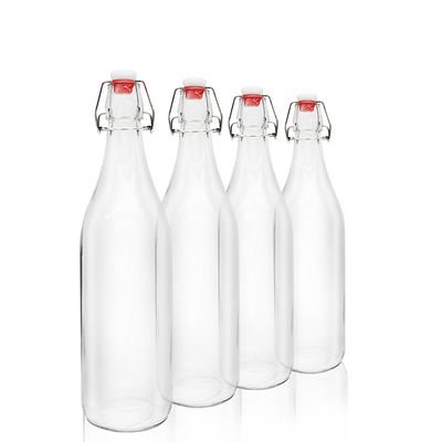 Good price Bordo Düz Tabanlı Salıncak Üst Kapaklı Cam Şarap Şişesi Şeffaf 500ml 750Ml Kapaklı çevrimiçi